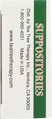 Tea Tree Therapy suppositories on a bathroom shelf, practical daily care.