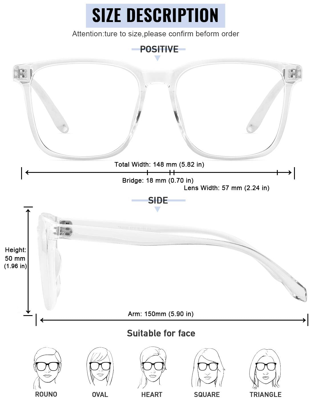 TEAPLMTT polycarbonate clear lenses for true color and sharp view