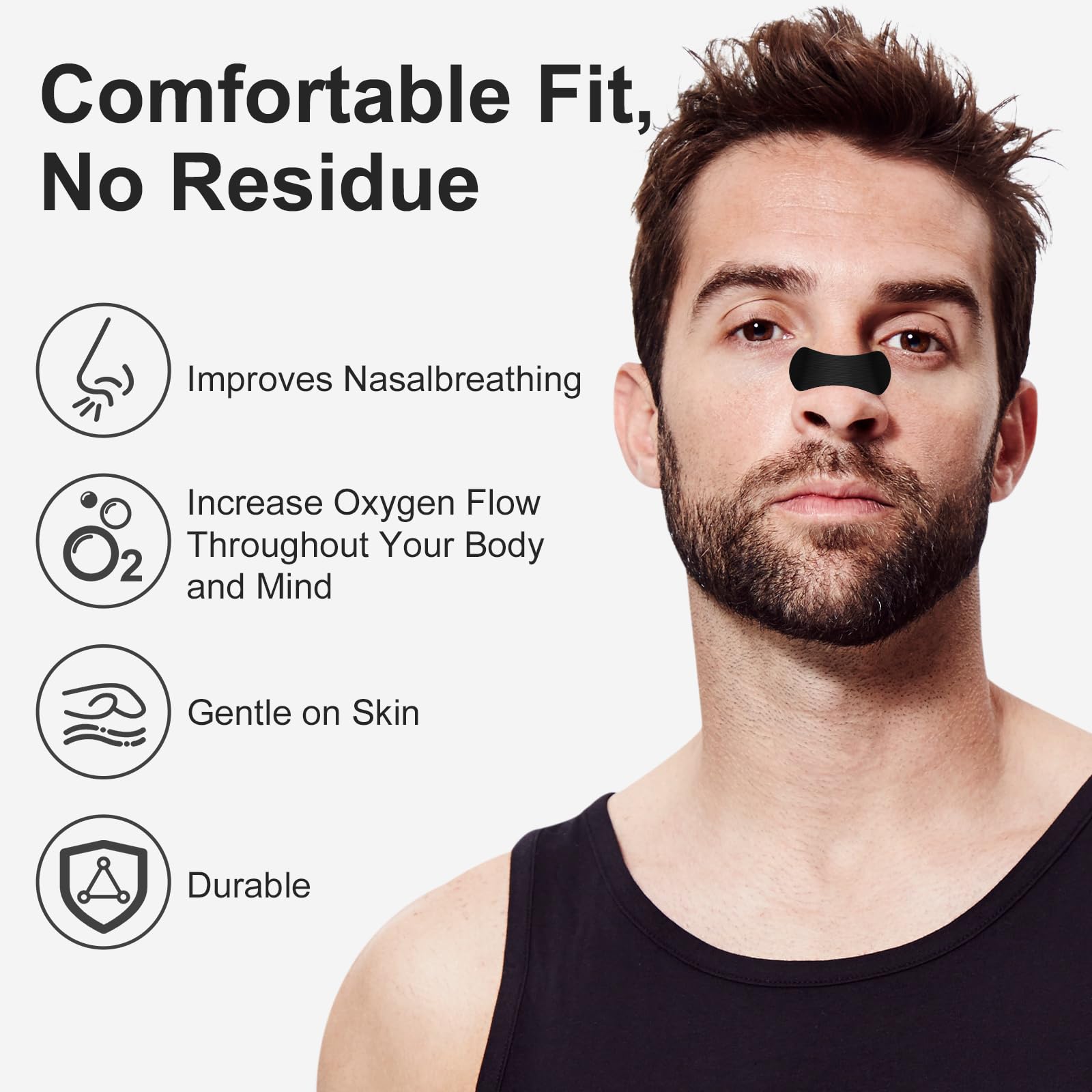 TeasBank latex-free nasal strip suitable for sensitive skin.