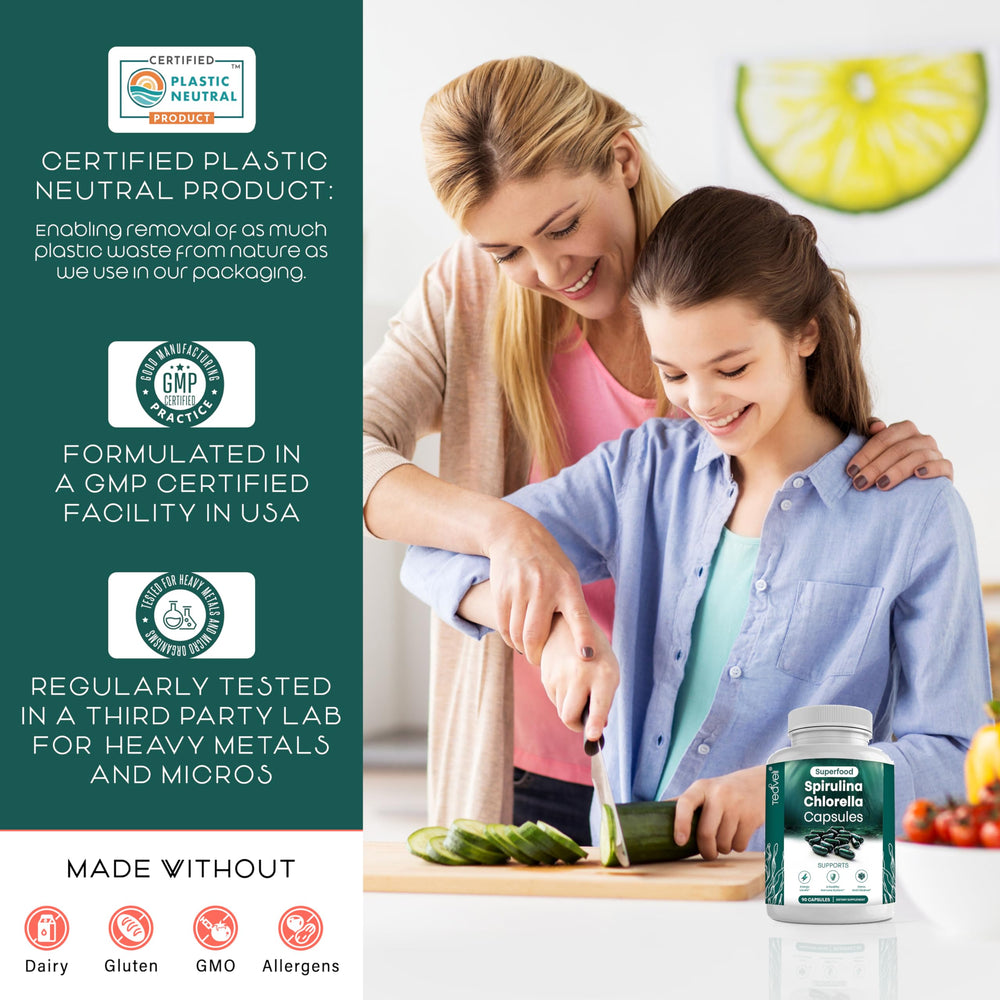 Teaveli daily-use routine image shows simple, once-daily greens capsules.