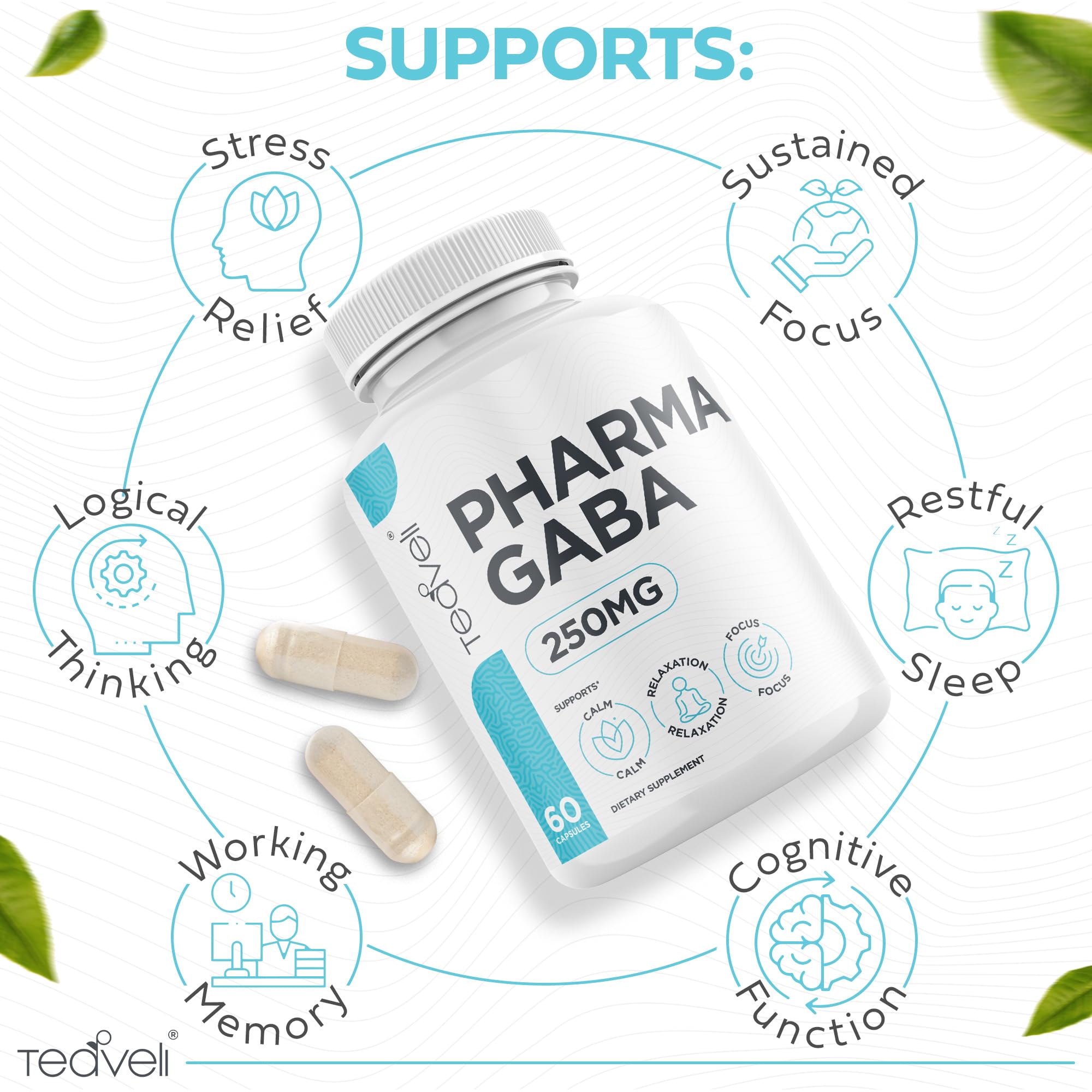 Teaveli Pharma GABA 250 mg fermentation process image for wellness.