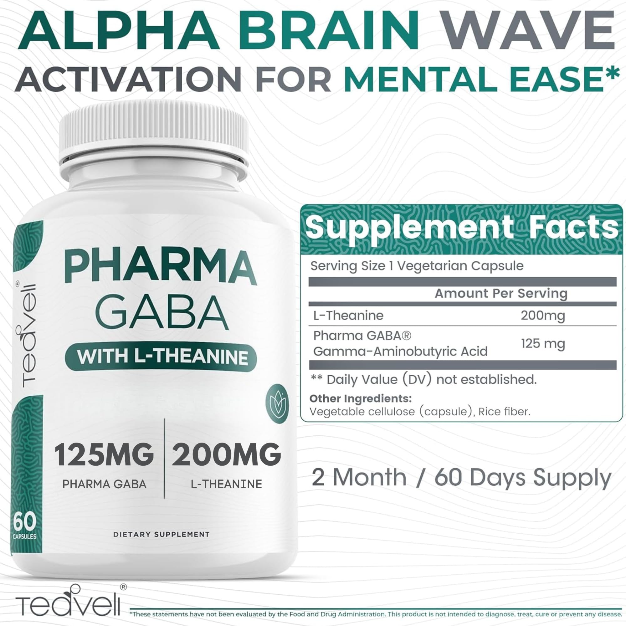 Teaveli Pharma GABA cap close-up, highlighting a clean label formulation for clear thinking.