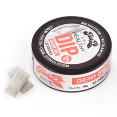 TeaZa Bolsas de Energía Cereza Chill en empaque compacto para energía suave durante el día.