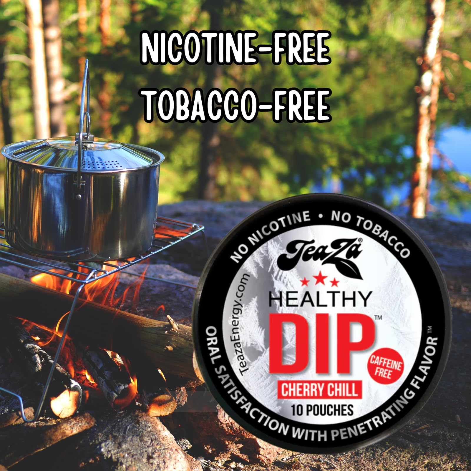 TeaZa Bolsas de Energía Cereza Chill para uso diario, aroma refrescante y foco sostenido.