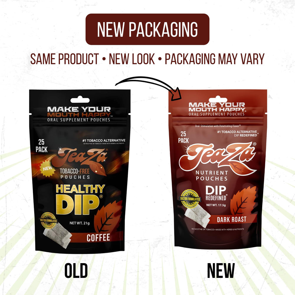 TeaZa Coffee Pouch closeup shows rich aroma and long-lasting flavor