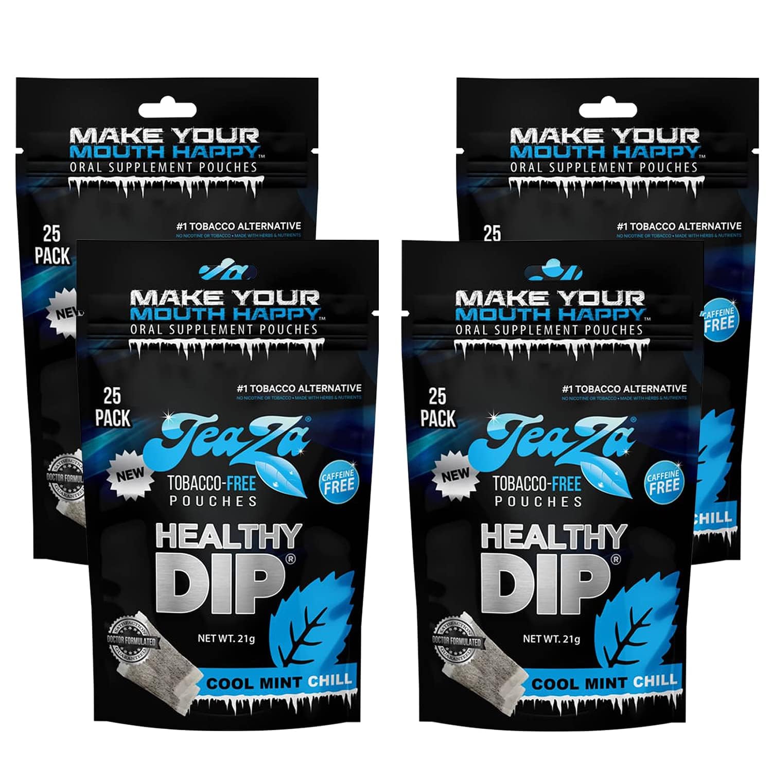 TeaZa Cool Mint Chill pouch with refreshing mint flavor.