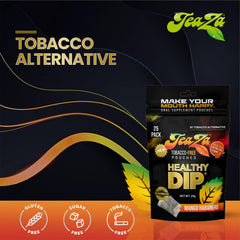 TeaZa Energy pouch label and ingredients highlighting caffeine and vitamins
