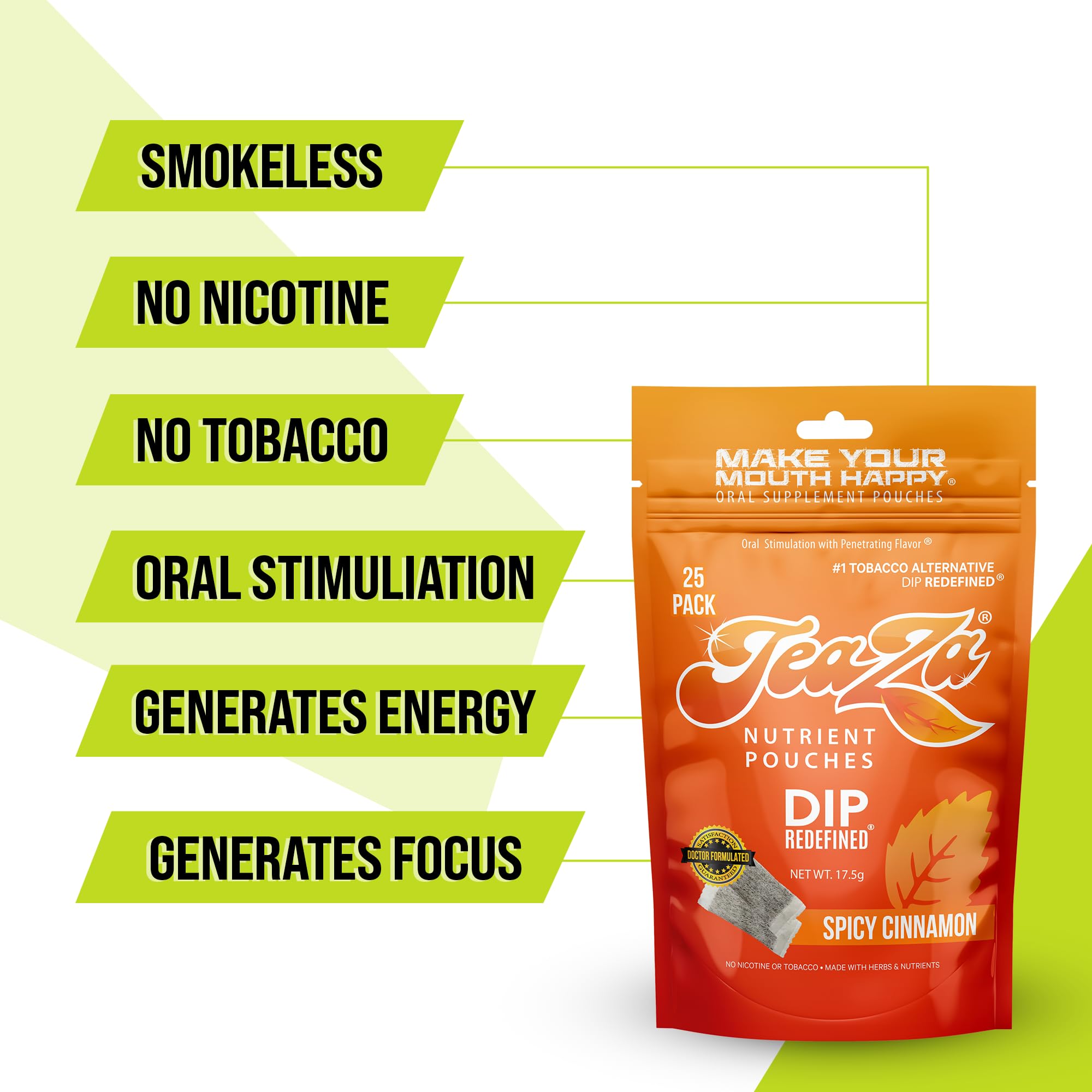 TeaZa ready-to-enjoy pouch in hot or cold water for energy tea