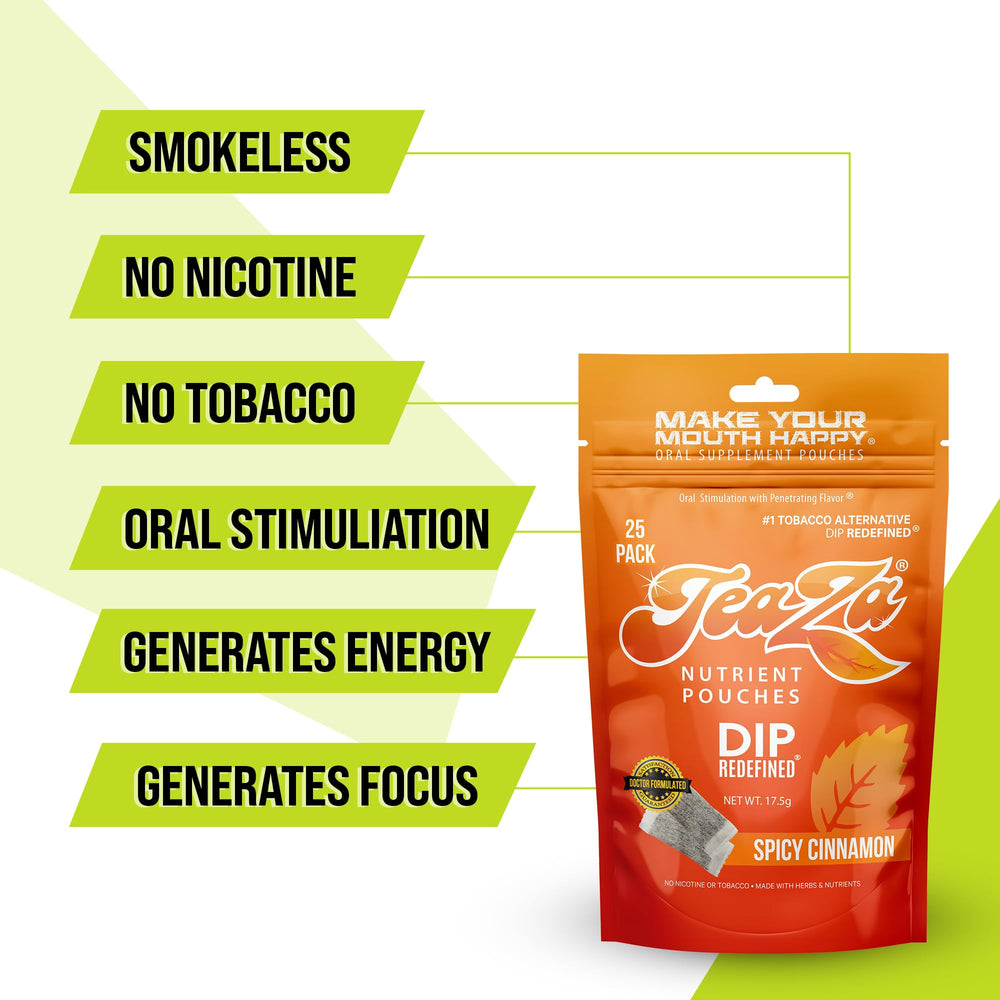 TeaZa ready-to-enjoy pouch in hot or cold water for energy tea