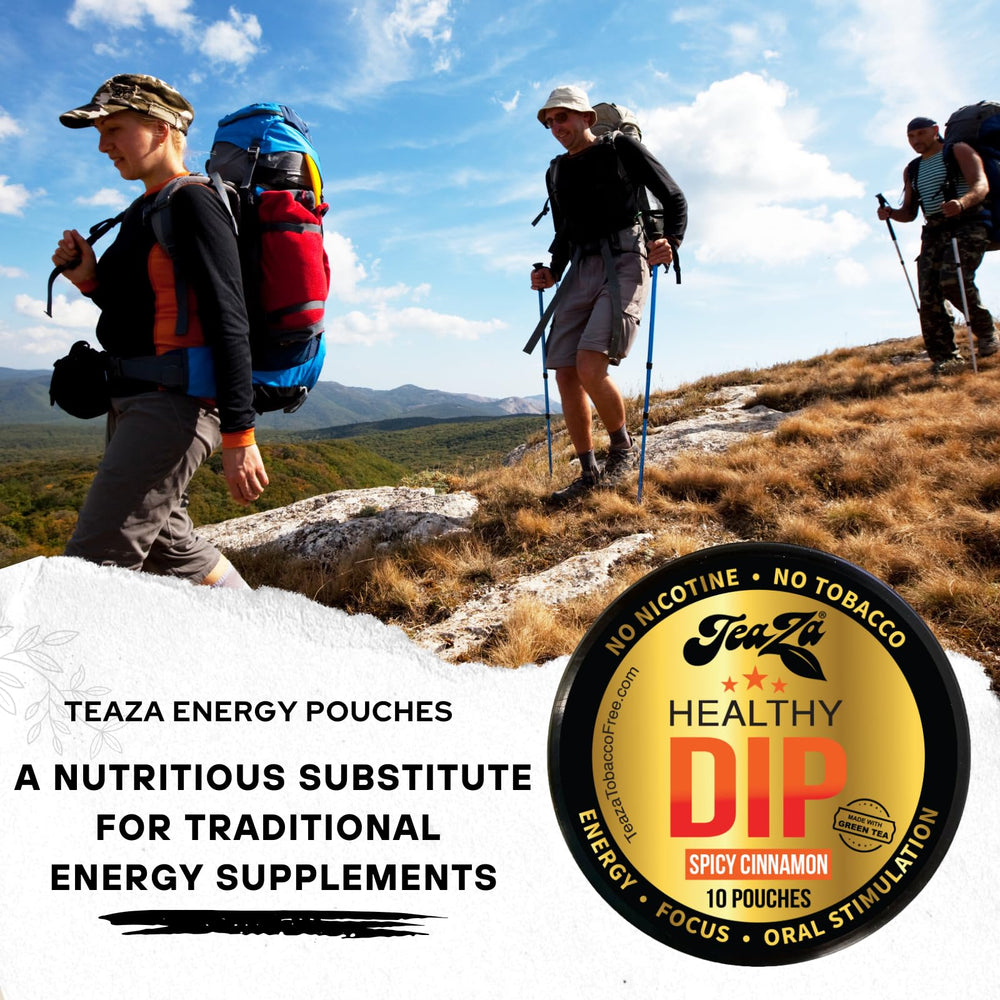 TeaZa Spicy Cinnamon Pouch in cup with aroma and flavor for quick focus.