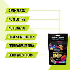TeaZa Tropical Energy Pouches opened, ready for a tropical flavor burst.