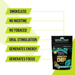 TeaZa Wintergreen Energy pouches, pack back view, convenient 50-count supply for quick use.