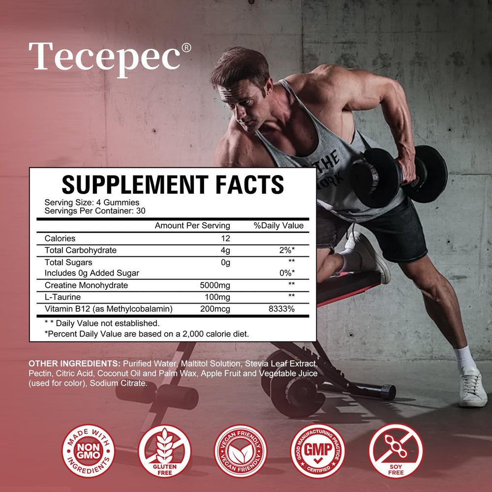 Tecepec Gummies in hand convey portability for on-the-go supplementation.