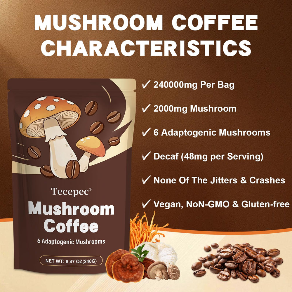 Tecepec cozy kitchen scene depicting daily mushroom coffee ritual.