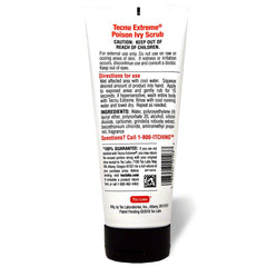 Tecnu Extreme label close-up highlighting urushiol-removing formula for skin care.