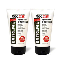 Tecnu Extreme Poison Ivy & Oak Scrub tube in shower for toxin removal and itch relief.