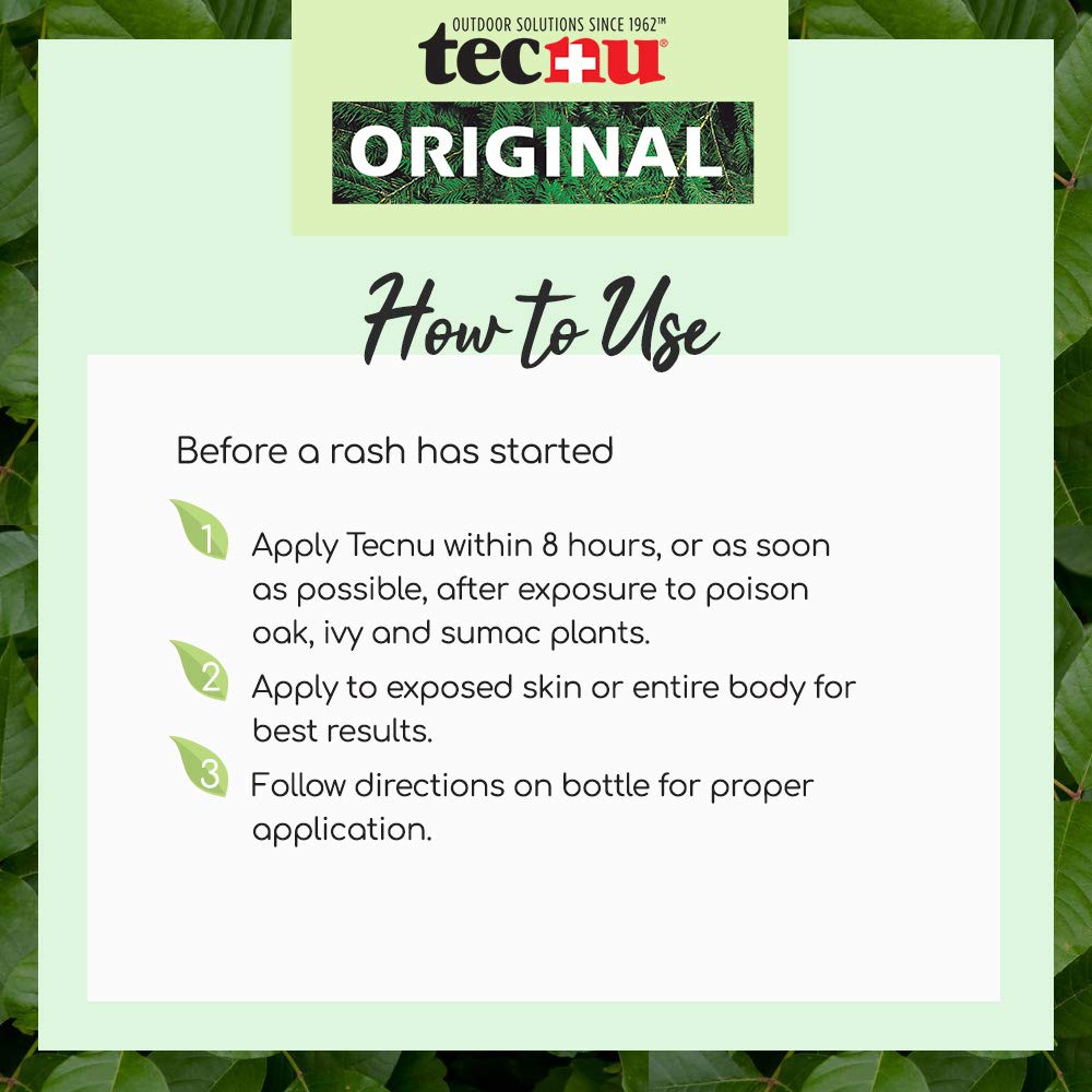 Tecnu Original is the first-step treatment for early rash signs.