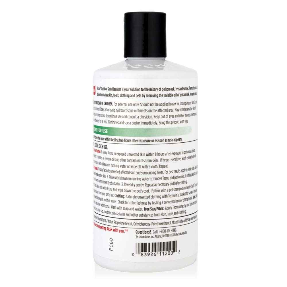 Tecnu Original skin-decontaminant applied to skin for urushiol removal.