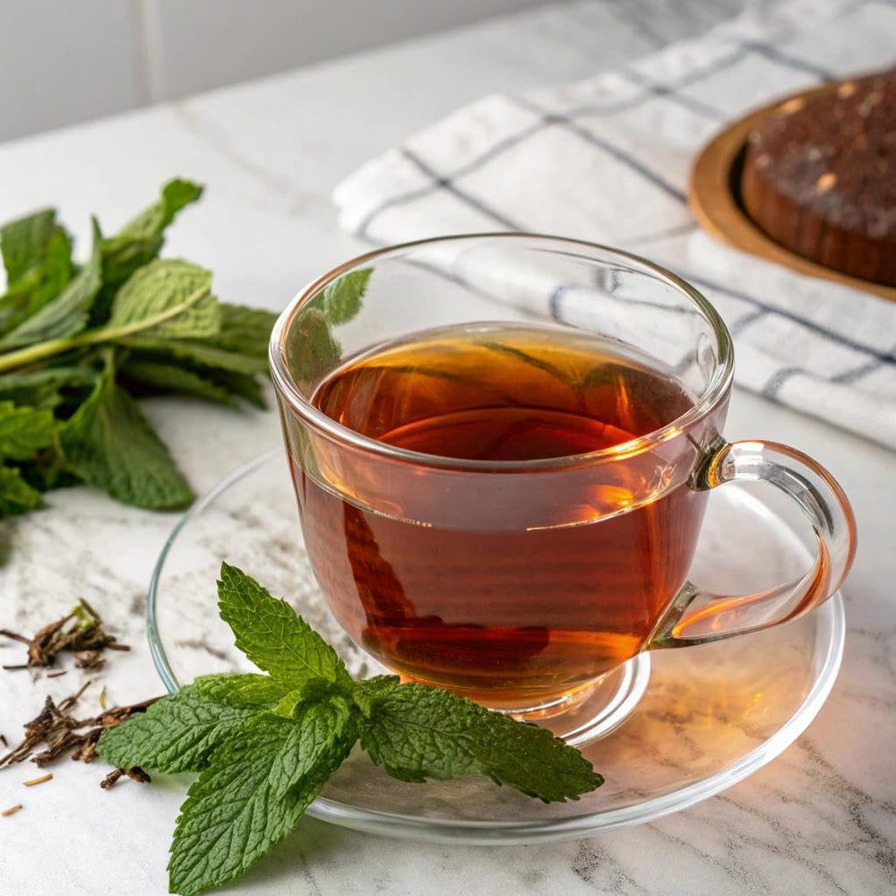 TeeLux green tea bags aroma emphasizes delicate fragrance for calm moments.
