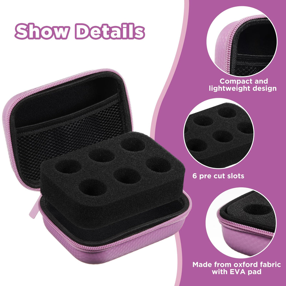 Interior showing six pre-cut slots for vials