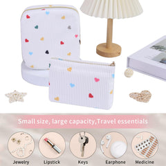 Teircno multiuse organization pouch stores pads, lip balm, receipts, and more.