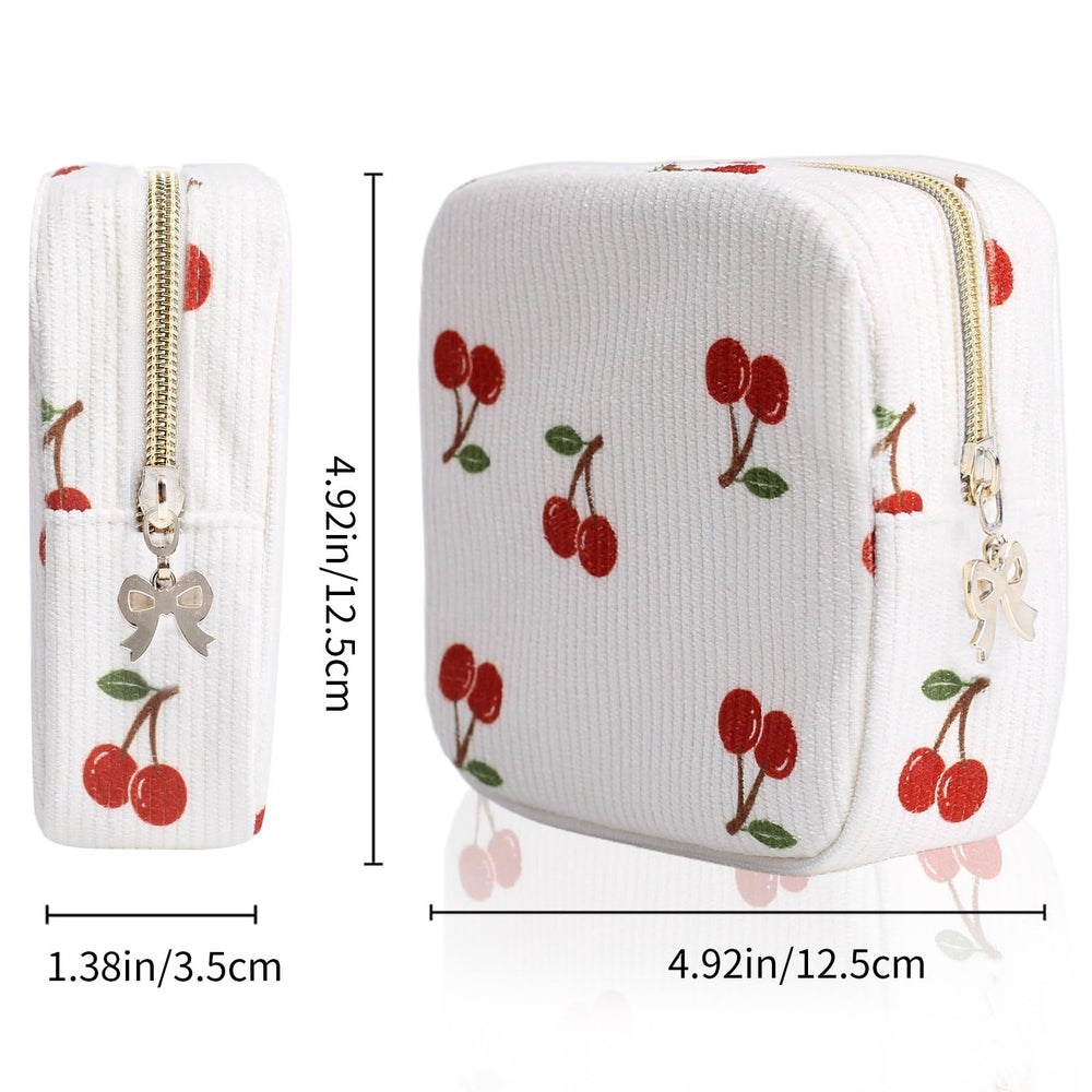 Teircno period bag cherry pattern with zipper keeps contents secure