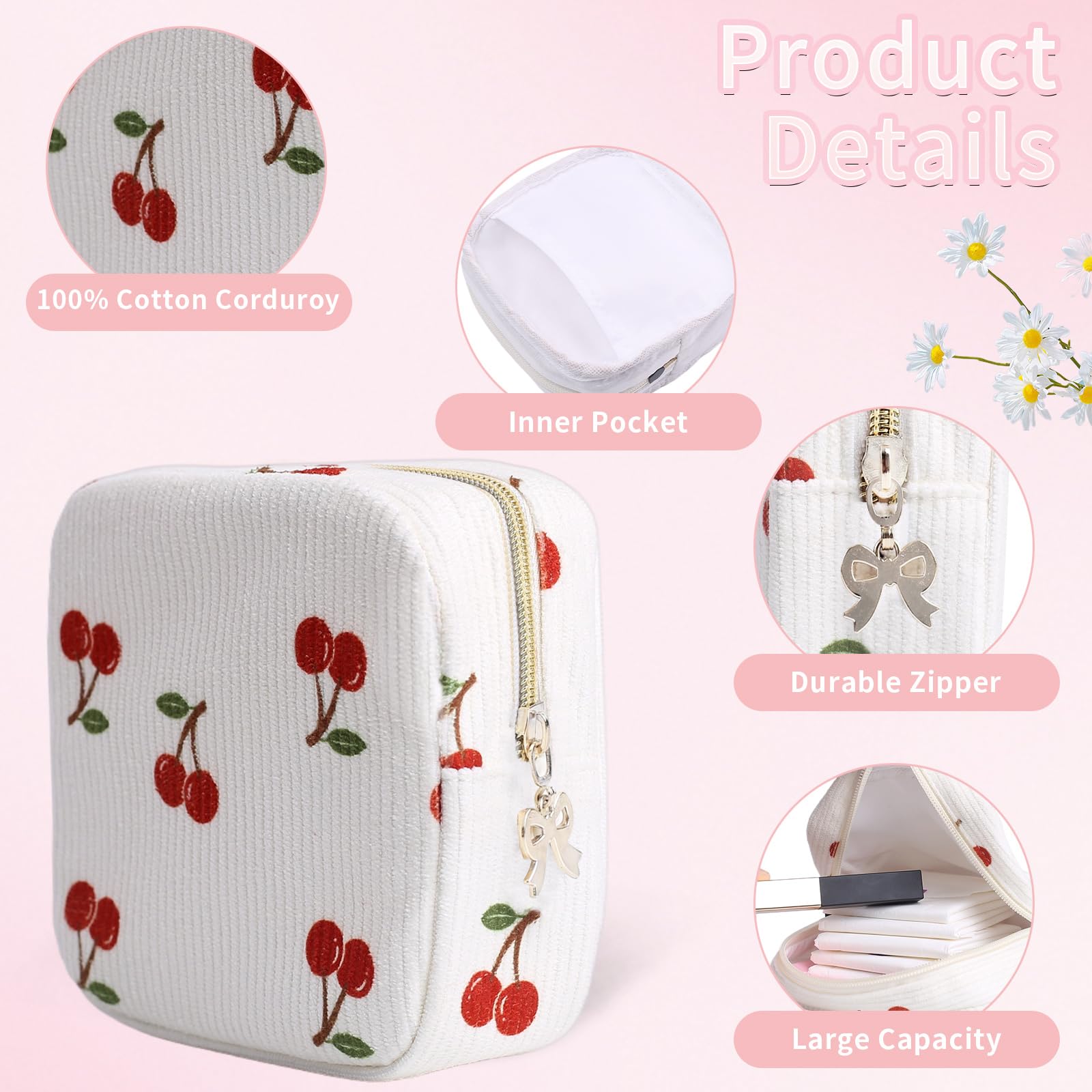 Teircno period bag compact size fits purses and backpacks neatly