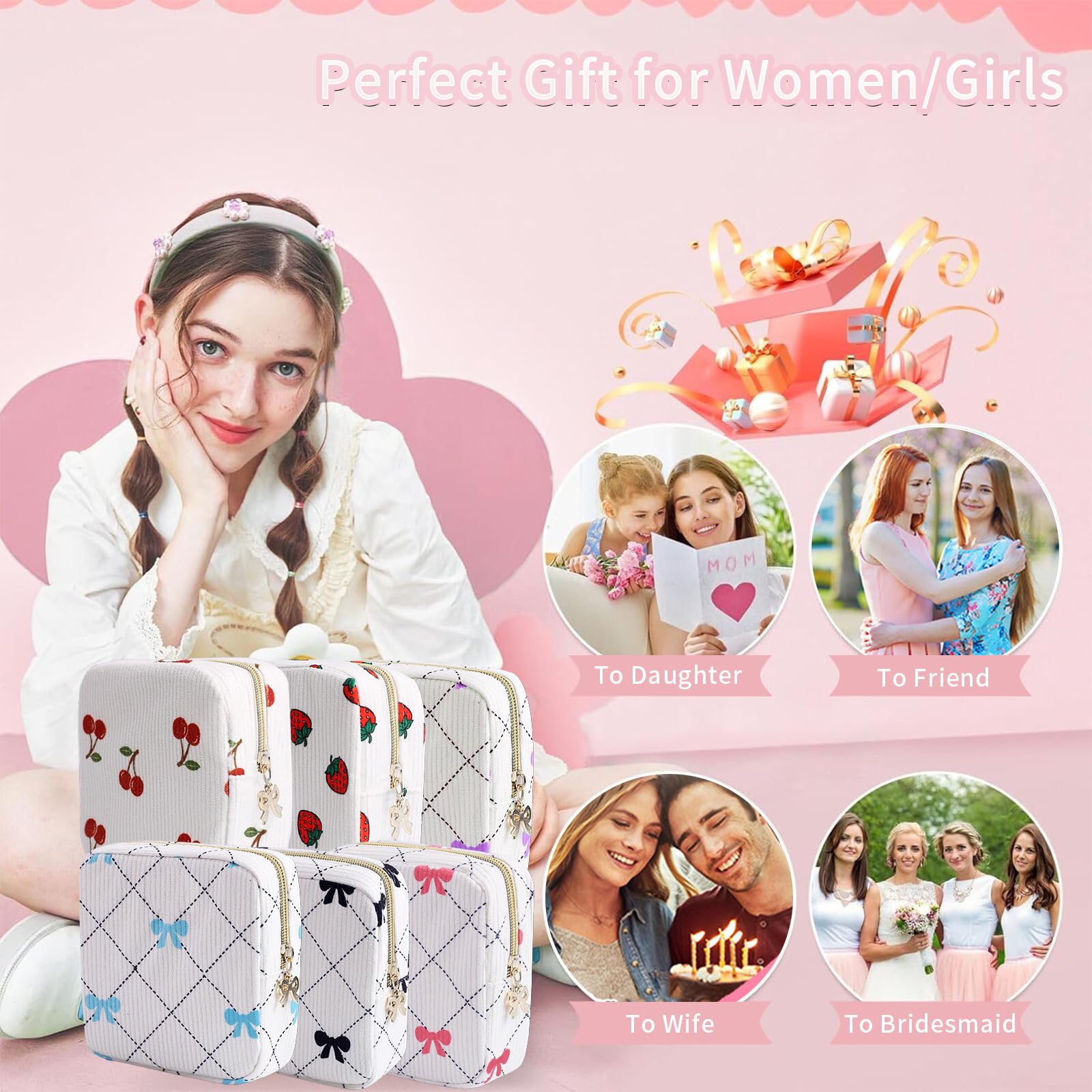 Teircno period bag inner divider helps organize pads and tampons