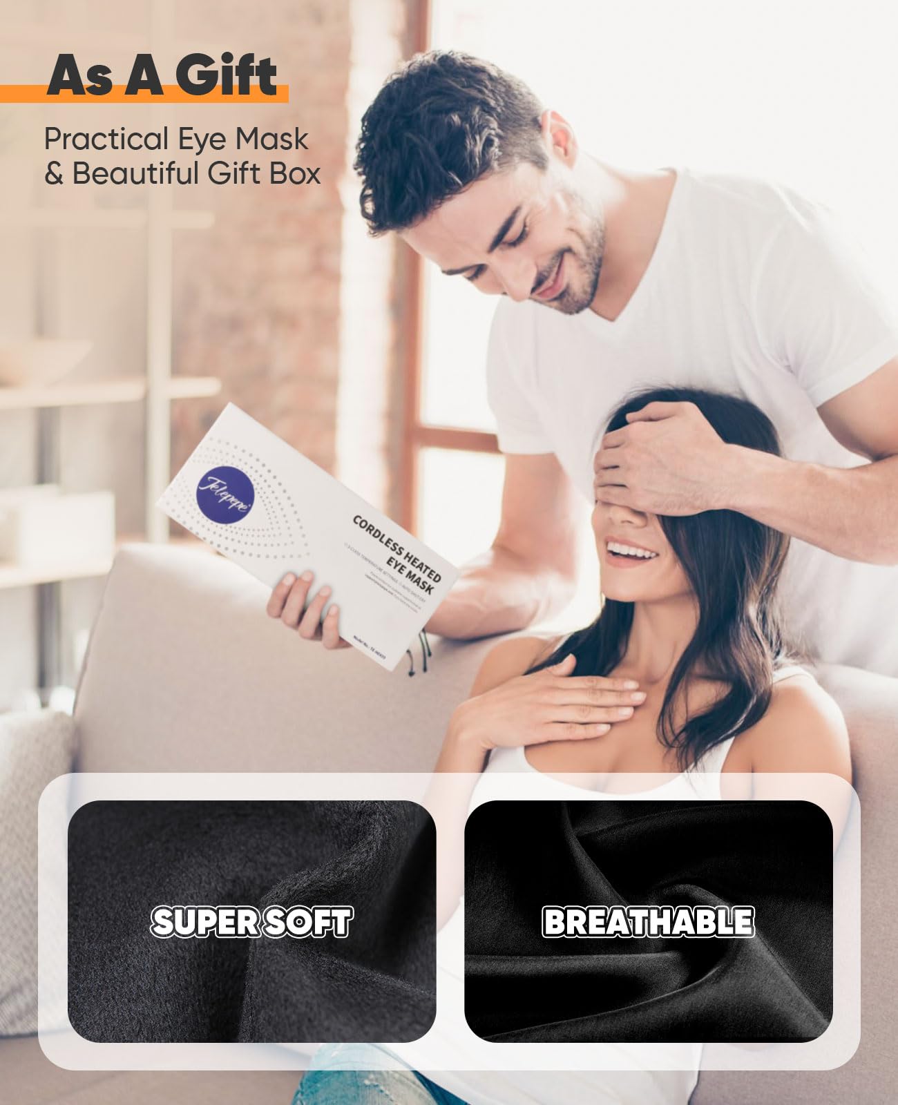 Rechargeable Telepepe eye mask with 1000mAh battery on the go