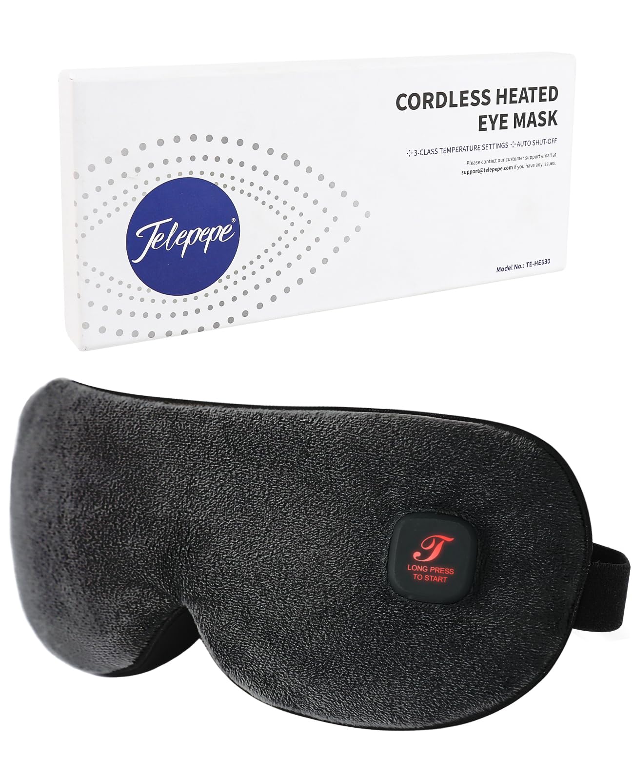 Telepepe heated eye mask in cordless design for freedom of movement