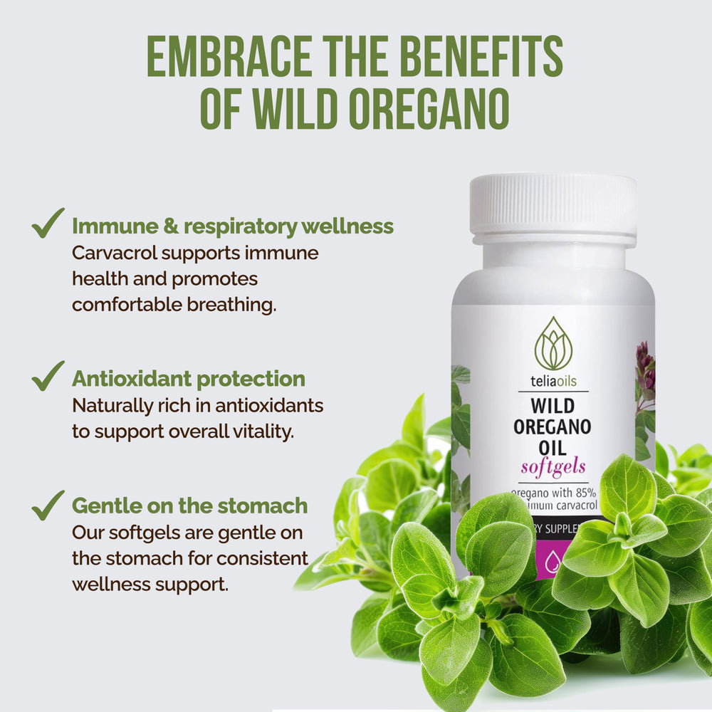 Teliaoils oregano oil cap closeup highlights secure, travel-ready packaging.