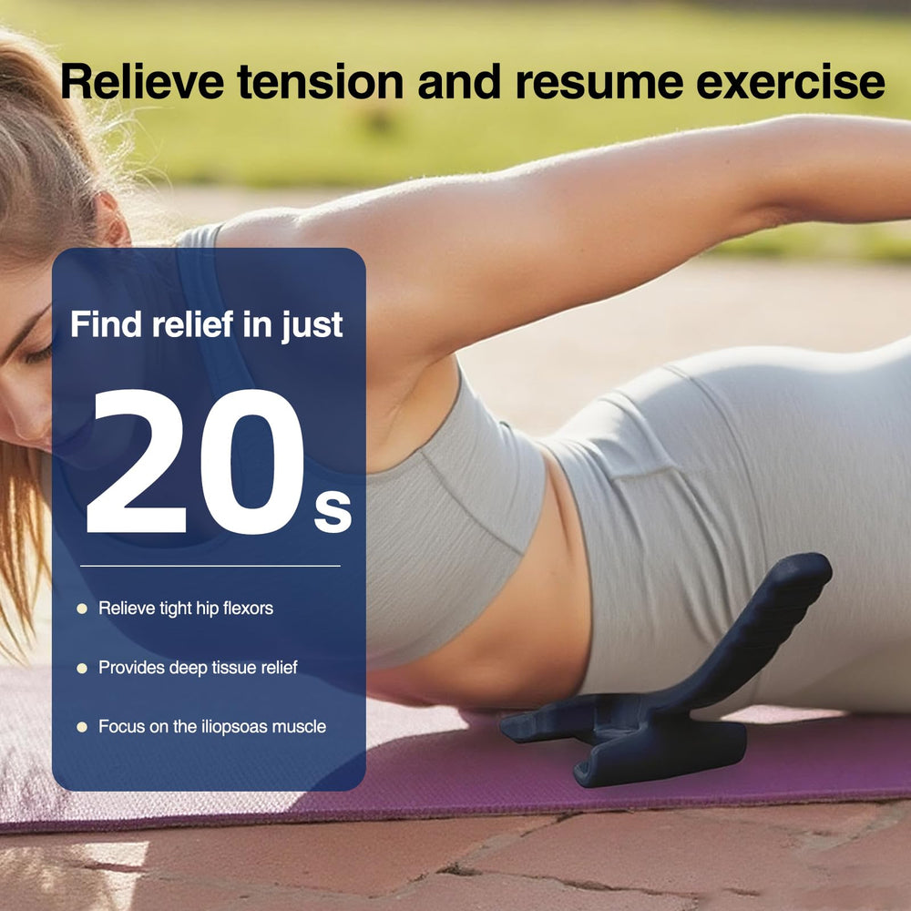 Close-up of adjustable angle on Telyora Psoas Release Tool for precise pressure.