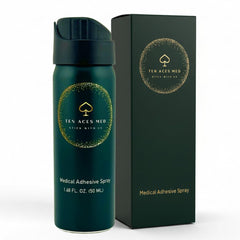 Ten Aces Medical Adhesive Spray bottle with 360° nozzle for versatile application and reliable adhesion.