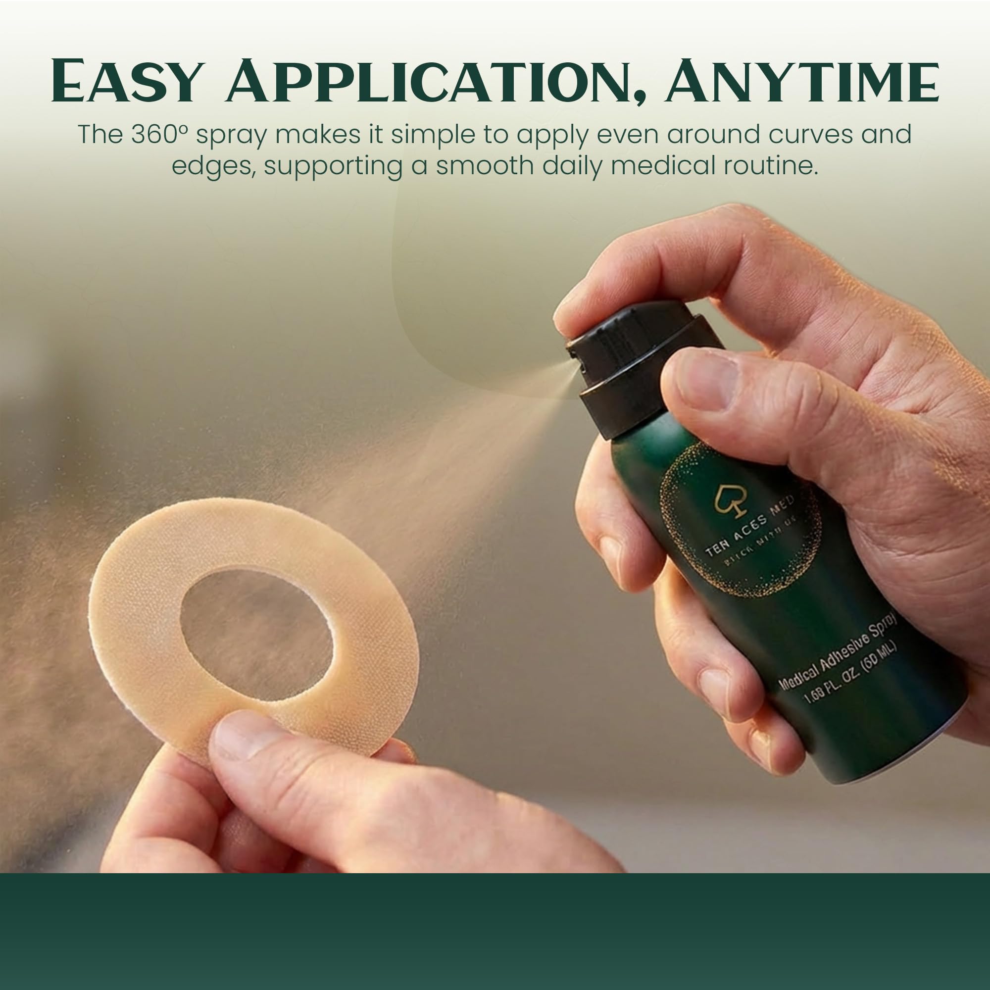Ten Aces Medical Adhesive Spray helps secure silicone prosthetics with comfort.