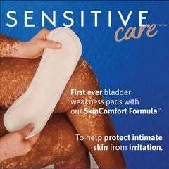 Soft top sheet of TENA Intimates Ultra Thin Light pad in use.