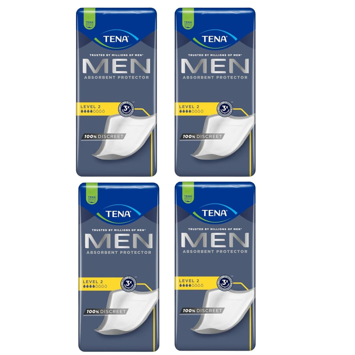 TENA MEN Level2 Guard packaging shown for discreet protection on the go.