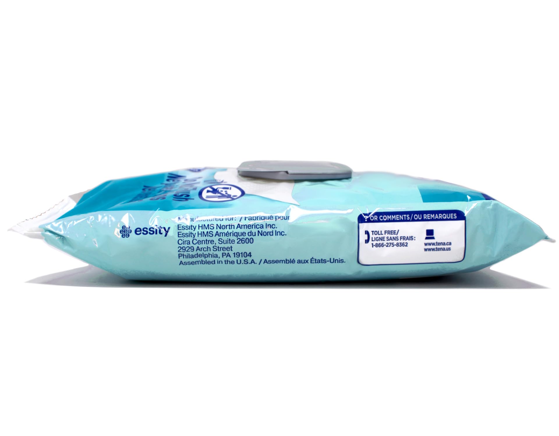 Wipe texture close-up shows pre-moistened formula.