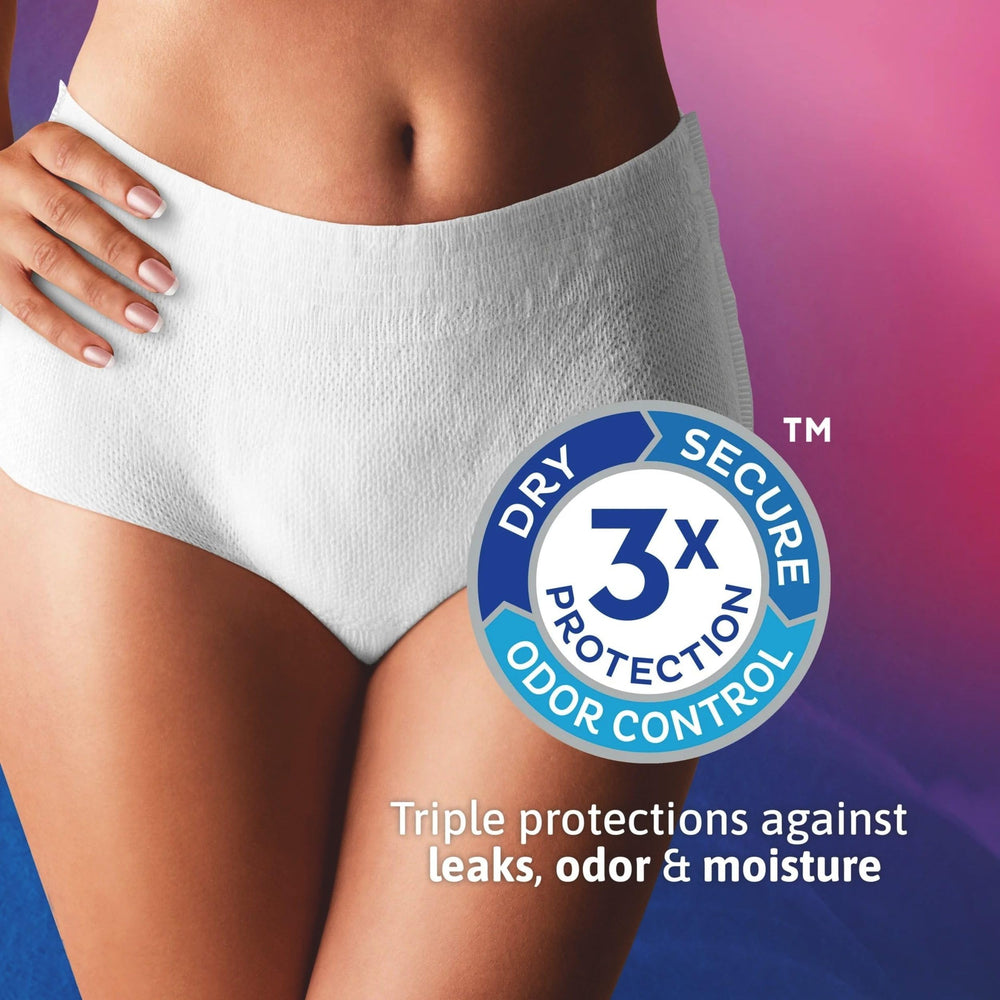 Full-coverage design offers protection during moderate to heavy leakage
