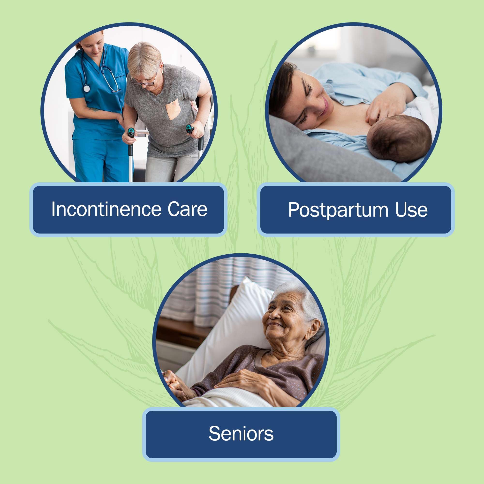 Perineal area treated with Aloe Soft Peri Spray for refreshing care.