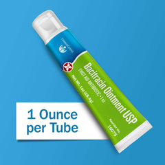 TenderGentle bacitracin ointment label on the tube for quick reference.