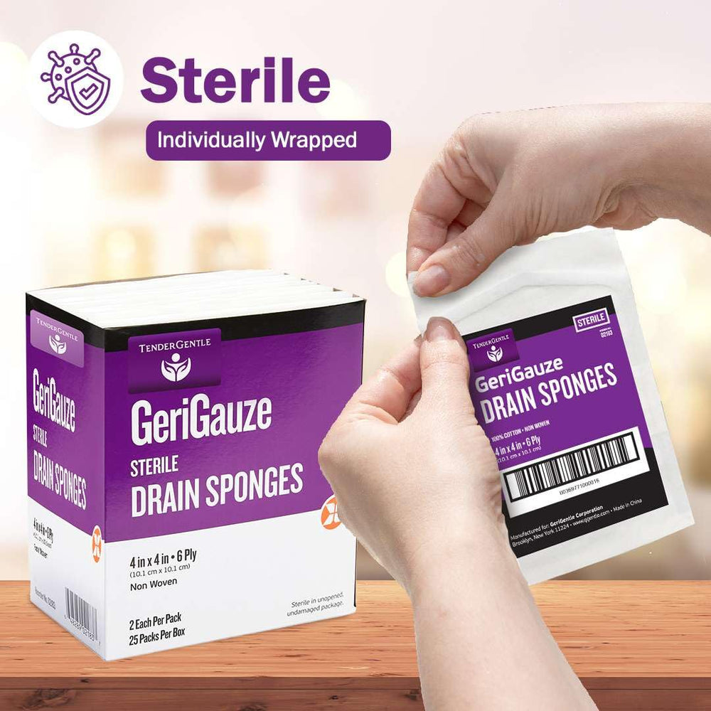 TenderGentle IV catheter sponge designed to fit around tubes securely