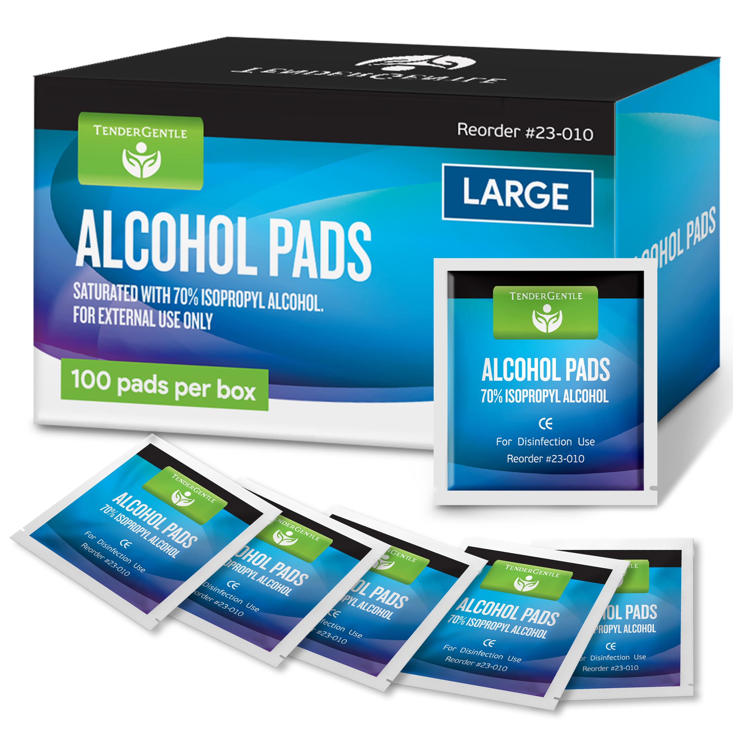 TenderGentle toallitas alcohol en caja de 100 útiles para primeros auxilios