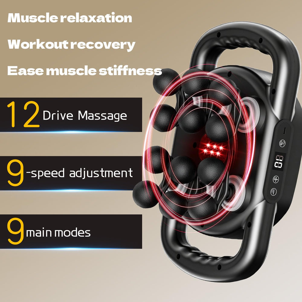 Cordless TenSine massager for portable use at home or gym