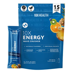10X Health Energy Wave Crusher tropical punch packet for on-the-go energy.