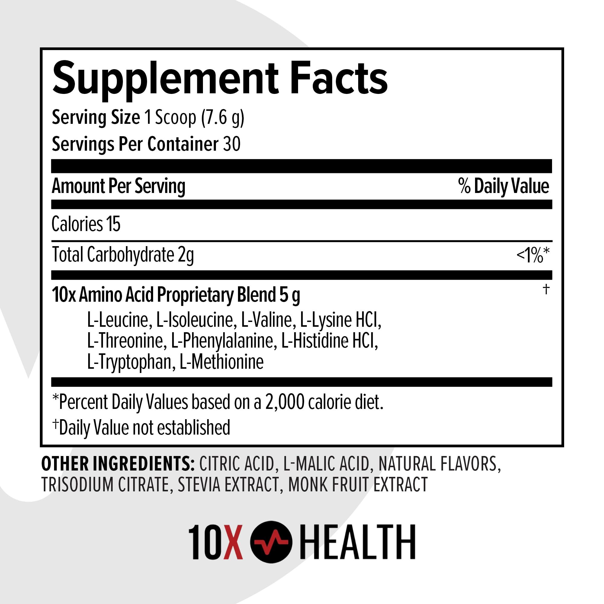 10X Health System fasted workout support with amino acids for consistent energy