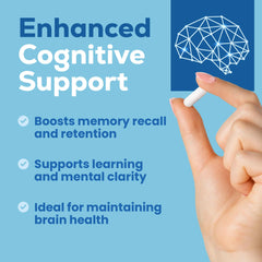 Closeup of Magtein capsules emphasizing high absorption magnesium for cognitive support.