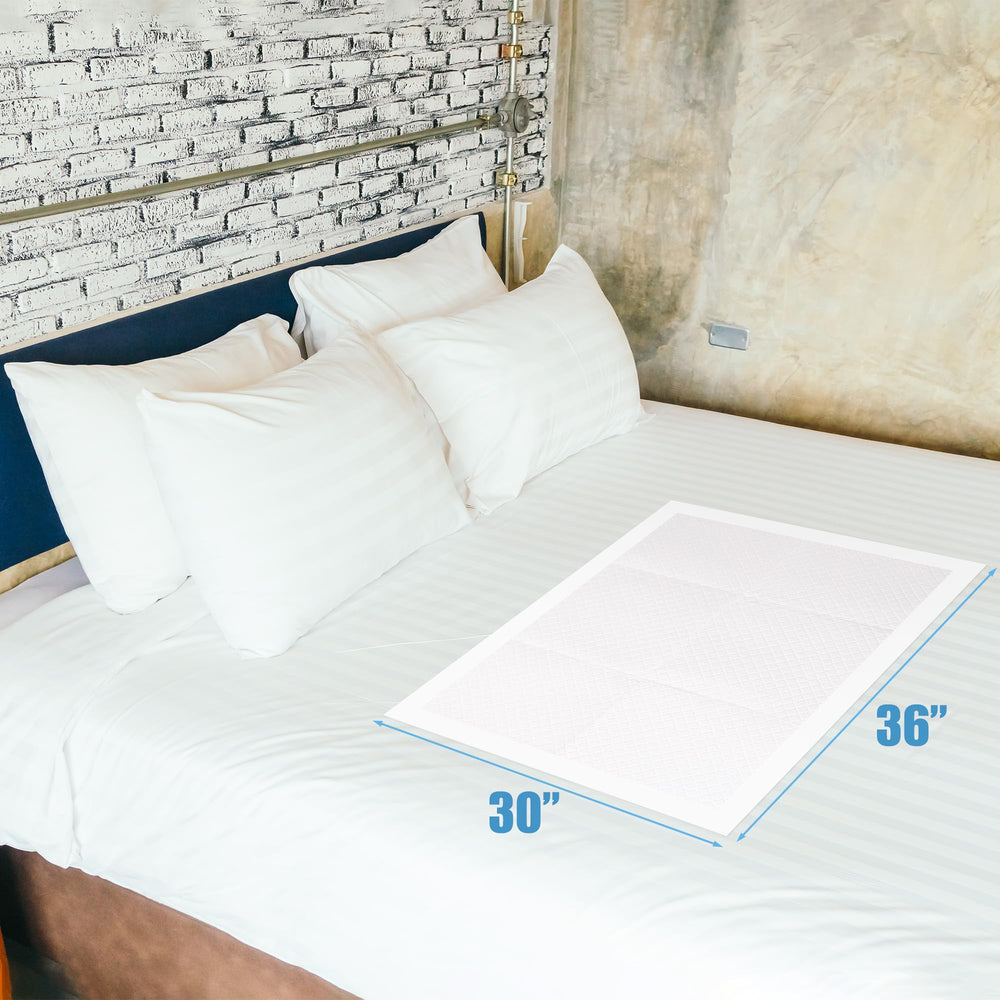 TEROBABI bed pads 7-layer design close-up shows leak-resistant protection.
