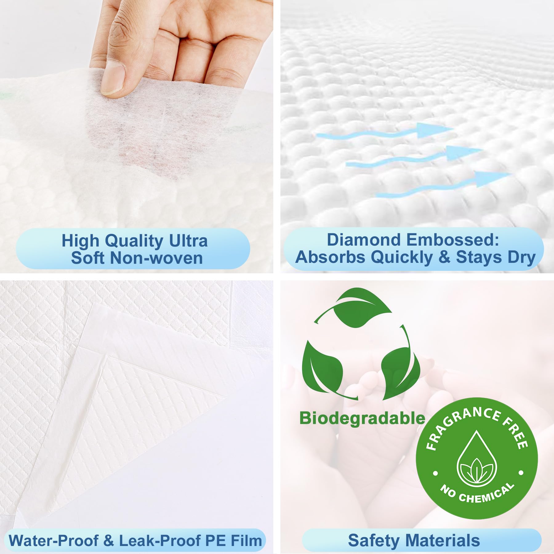 TEROBABI bed pads multi-use design suitable for home, travel, and care.