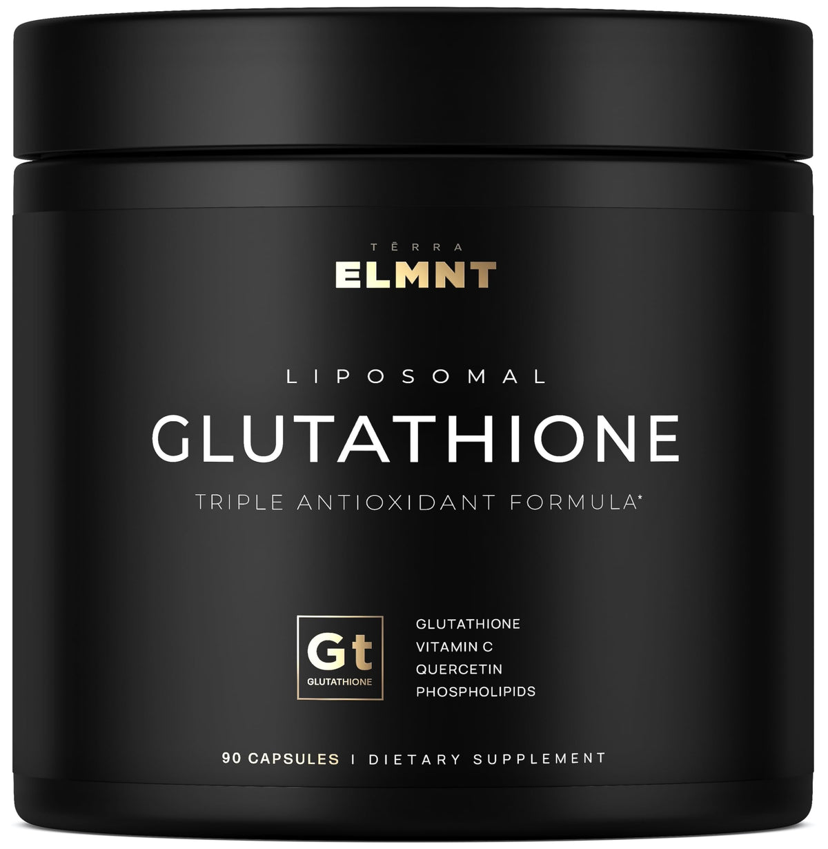 Terra Elmnt 2150mg Super Glutathione bottle with high-potency blend for daily wellness.