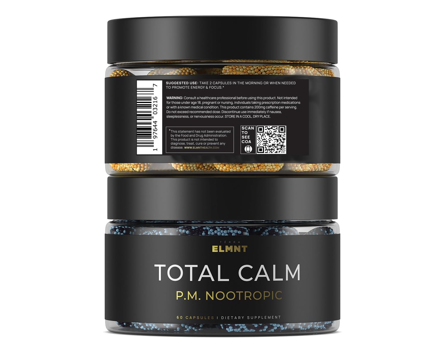 Terra Elmnt AMPM packaging shows GMP-certified facility seal for purity